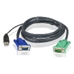 Шнур, мон+клав+мышь USB ATEN, SPHD15=>HD DB15+USB A-Тип, Male-2xMale, 8+4 проводов, опрессованный, 1.8 метр., черный, (2L-5202U), фото 1
