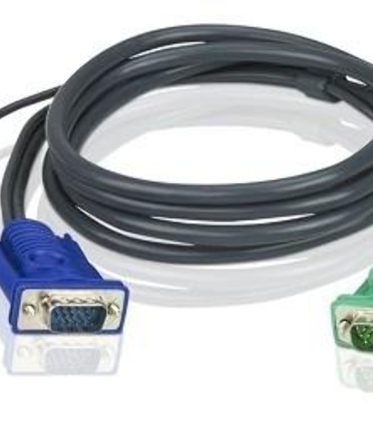 Шнур, мон+клав+мышь USB ATEN, SPHD15=>HD DB15+USB A-Тип, Male-2xMale, 8+4 проводов, опрессованный, 1.8 метр., черный, (2L-5202U)