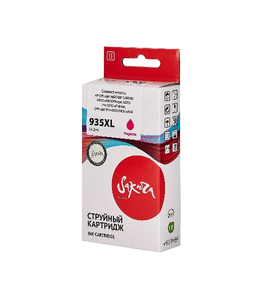 Картридж струйный Sakura C2P25AE (№935XL Magenta) для HP, пурпурный, 14,6 мл., 1000 к.