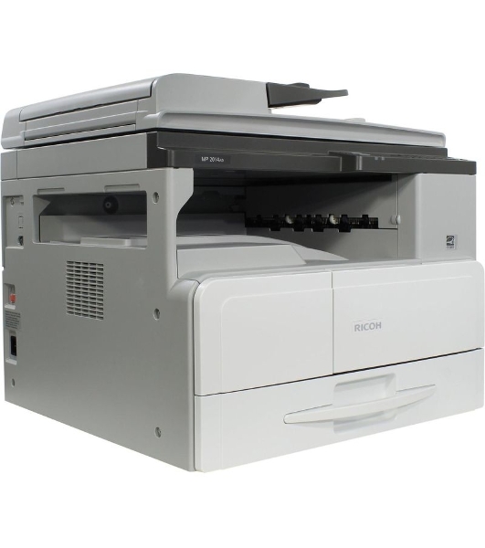 МФУ лазерное Ricoh MP 2014AD (912356/417378), A3, ч/б, печ. до 20 стр/мин. (А4) до 12 стр/мин. (А3), скан. до 6 стр/мин (цв.) 15 стр/мин (ч/б), 600x600dpi, USB