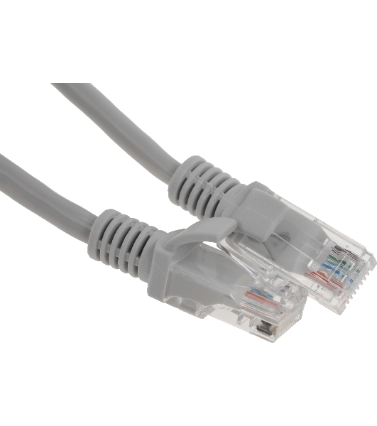 Патч-корд UTP, кат 5e, 0.25м с RJ45 серый