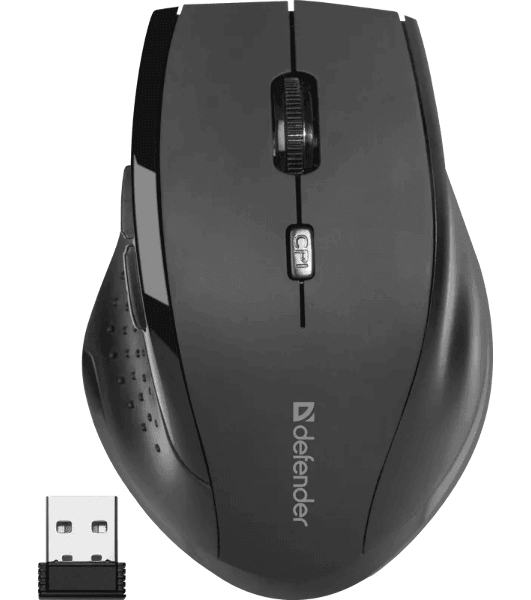 Мышь беспроводная Defender Accura MM-365 черный, 1600 dpi, радиоканал, USB, кнопки - 6