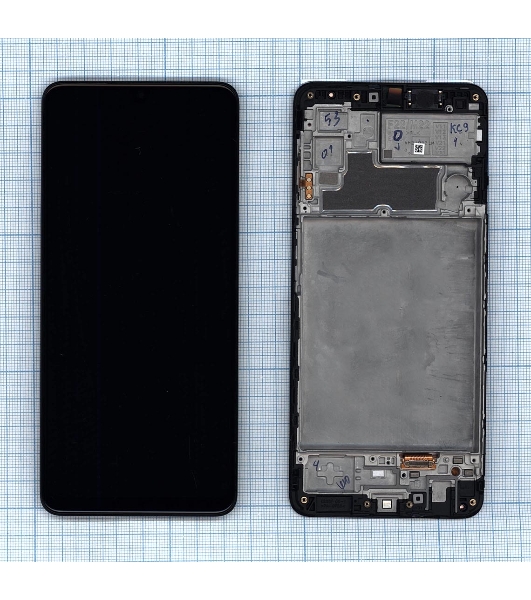Дисплей для Samsung Galaxy M22 SM-M225F в сборе с тачскрином и рамкой OLED черный