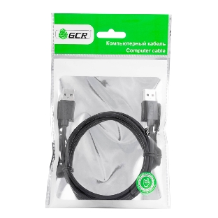 Кабель Greenconnect интерфейсный USB 2.0 1m AM/AM, AWG 28/28 Premium, двойное экранирование, антифриз, черный