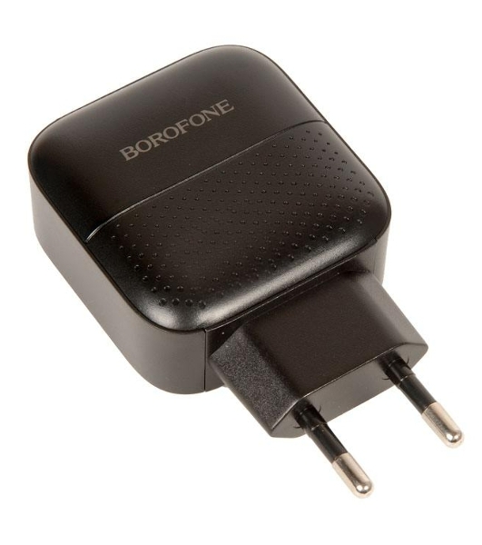 Сетевое зарядное устройство BOROFONE BA46A Premium, один порт USB, один порт Type-C, PD, 18W, 5V, 3.0A, черный