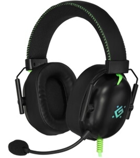Гарнитура Defender Toxic чёрный, проводная, USB / mini jack 3.5 мм, подсветка