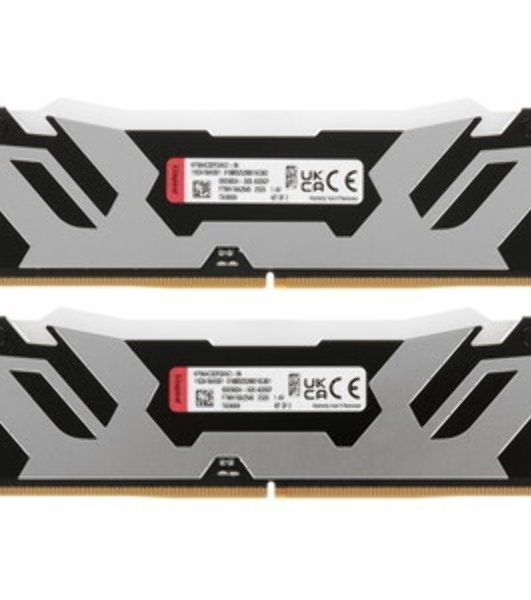 Оперативная память Kingston Fury Renegade, DDR5, 96Gb (2x48Gb), 6400MHz, CL32, DIMM, с радиатором, RGb, серебристый