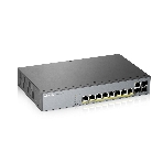 Коммутатор Zyxel GS1350-12HP, 10xGE (8xPoE+), 2xSFP, бюджет PoE 130 Вт, дальность передачи питания до 250 м, автоперезагрузка PoE-портов, повышенная защита от перенапряжений и электростатических разрядов, фото 1