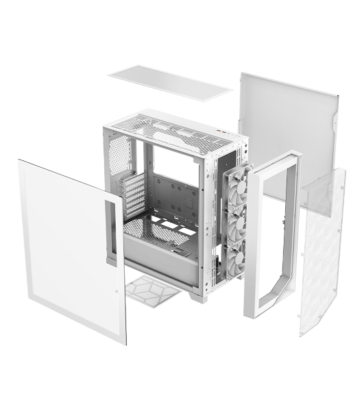 Компьютерный корпус PCCooler C3D510 WH ARGb, Tempered Glass Full Tower, White, TG, 0.7 SPCC, 3x120мм ARGb E-ATX, ATX, mATX, mITX 170/390/410мм 2x2.5', 2x3.5', 7xPCI 2xUSB-A 3.0 454.8x220x490.6мм