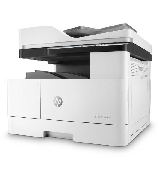 МФУ лазерное HP LaserJet MFP M443nda (8AF72A), A3, ч/б, печ. до 25 стр/мин. (А4) до 13 стр/мин. (А3), скан. до 21 стр/мин., 1200 x 1200 dpi (печать) 600x600dpi (скан.), USB, RJ-45