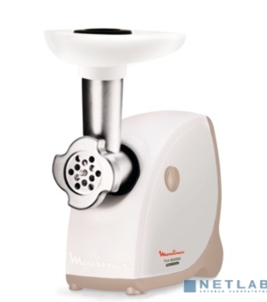 Мясорубка электрическая Moulinex ME462132 белый, 2000 Вт, 2.3 кг/мин, защита от перегрузки, насадки - 5