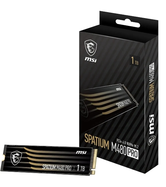 Накопитель SSD MSI SPATIUM M480 PRO, 1000Gb, M.2 2280, PCIe 4.0 x4, NVMe, R/W 7400/6000
