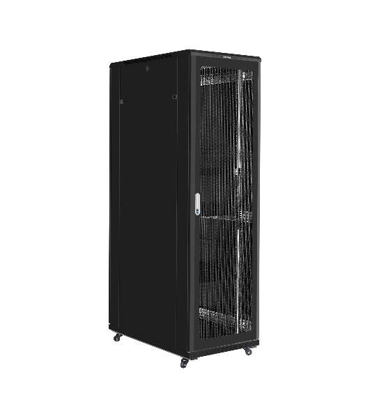 Шкаф телекоммуникационный 19' напольный 42U ExeGate EC-FS-42U.600.1000.G.V.BLACK (19”, 42U, 600x1000x2054mm (ШхГхВ), передняя дверь закаленное стекло, задняя перфорированная дверь, съемные боковые панели, пыле- и влагозащита IP20, встроенный вентиляционный модуль, 1 полка в комплекте, черный RAL 9004, 3 коробки)