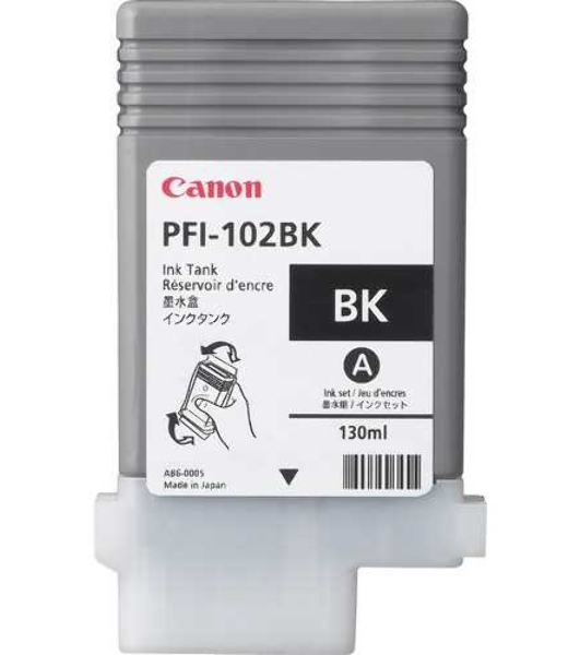 Картридж струйный Canon PFI-102Bk (0895B001) черный (130 мл.) для Canon iPF605, iPF610, iPF650, iPF655, iPF710, iPF750, iPF755, LP17, iPF510