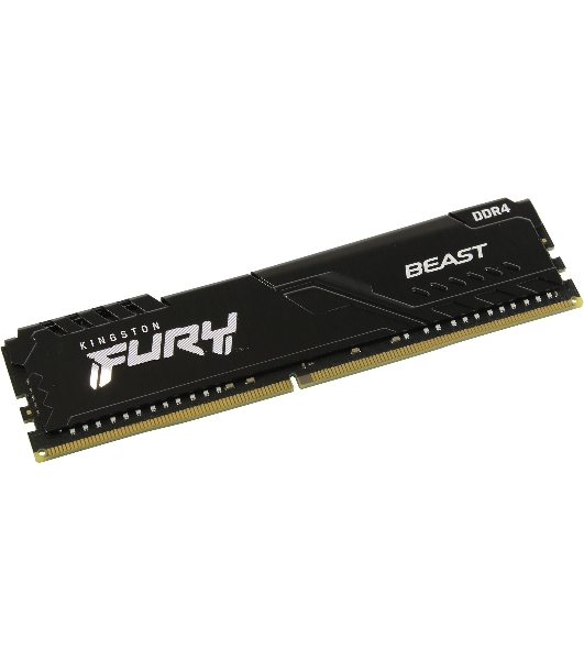 Оперативная память Kingston Fury Beast, DDR4, 16GB (1x16GB), 3200MHz, CL16, DIMM, с радиатором, черный