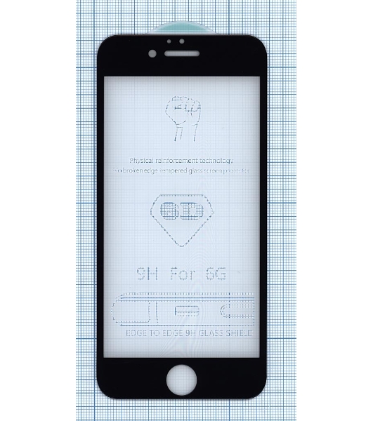 Защитное стекло 6D для Apple iPhone 6/6S черный