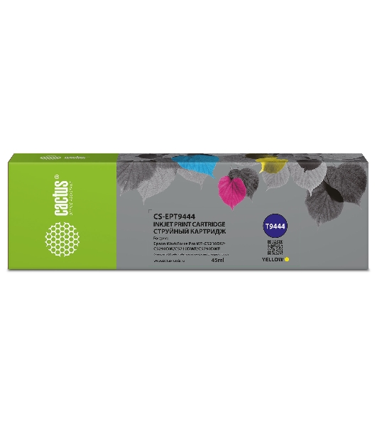 Картридж струйный Cactus CS-EPT9444 (T9444) желтый пигментный (45 мл) для Epson WorkForce WF-C5290DW/WF-C5790DW