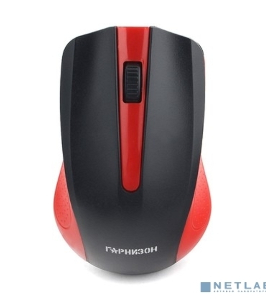 Мышь беспроводная Гарнизон GMW-430R красный, 1200 dpi, радиоканал, USB, кнопки - 3