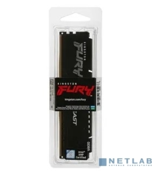 Оперативная память Kingston Fury Beast, DDR5, 8Gb (1x8GB), 5200MHz, CL40, DIMM, с радиатором, черный