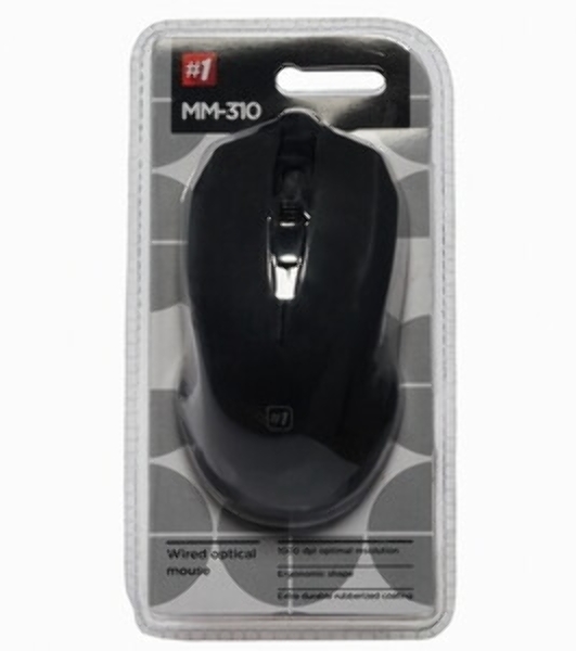 Мышь проводная Defender MM-310 черный, 1000 dpi, USB, кнопки - 3