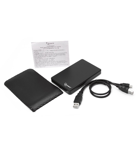 Внешний корпус для HDD Gembird EE2-U2S-40P 2.5'EE2-U2S-40P, черный, USB 2.0, SATA, пластик
