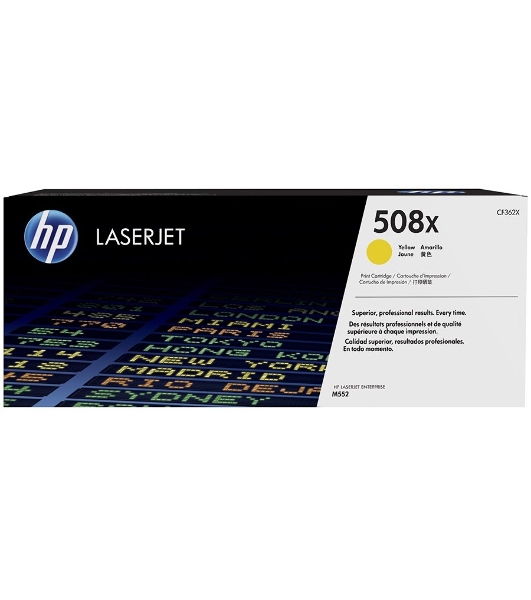 Тонер Картридж HP 508X CF362X желтый для HP CLJ M552/M553 (9500стр.)