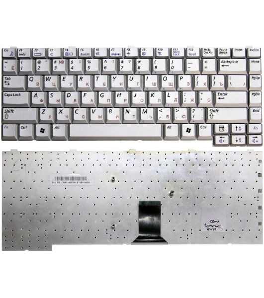 Клавиатура для ноутбука Samsung M50, серебристая