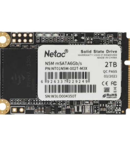 Накопитель SSD Netac N5M, 2048GB, mSATA, R/W 545/500
