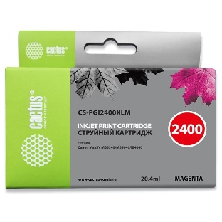 Картридж струйный Cactus CS-PGI2400XLM пурпурный (20.4 мл) для Canon MAXIFY iB4040/МВ5040/МВ5340
