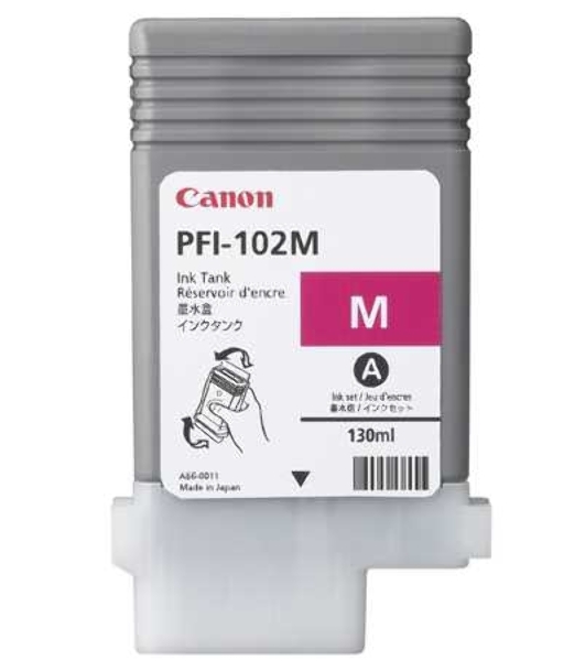 Картридж струйный Canon PFI-102M (0897B001) пурпурный (130 мл.) для Canon imagePROGRAF iPF605, iPF610., iPF650, iPF655, iPF710, iPF755, LP17, iPF510