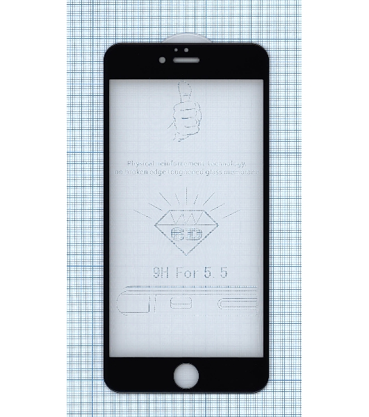 Защитное стекло 6D для Apple iPhone 6/6S Plus черный