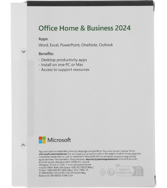 Офисное приложение Microsoft Office Home and Business 2024 English Medialess (EP2-06638)