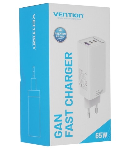 Сетевое зарядное устройство Vention на 1 порт USB С GaN 20Wбелый