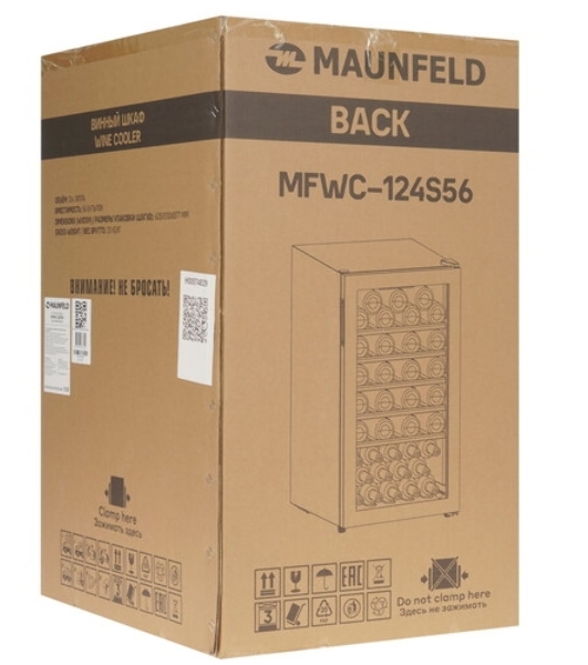 Винный шкаф Maunfeld MFWC-124S56 черный, 124 л, 1 отсек, 56 бут., класс G