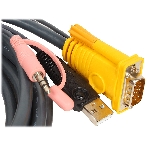 Кабель ATEN KVM Cable 2L-5303U Кабель для KVM: USB(Am)+DB15(m)+2*Audio (PC) -на- SPHD15(m)+2*Audio (KVM), 3м, фото3