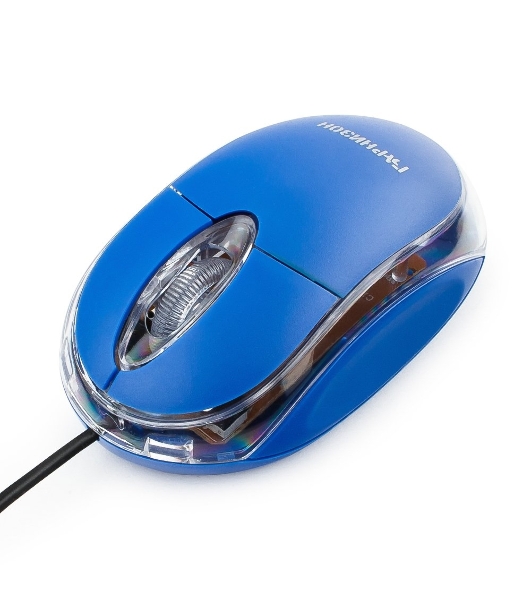 Мышь проводная Гарнизон GM-100B синий, 1000 dpi, USB, кнопки - 3