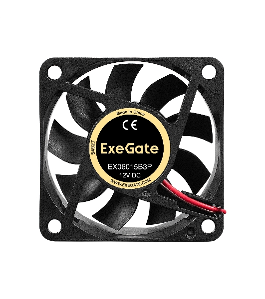 Вентилятор для корпуса ExeGate EX06015B3P черный, 60 мм, 3500 об/мин, 24 дБ, 3 pin