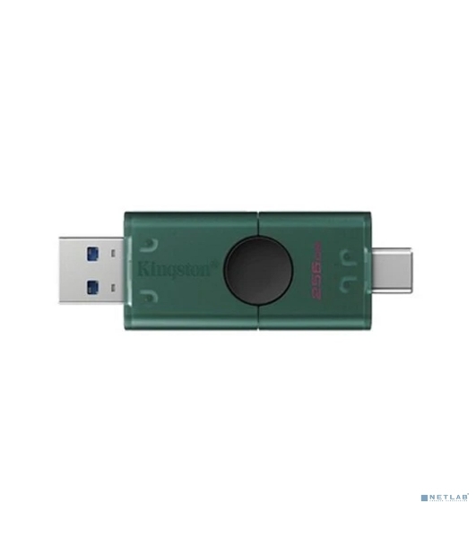 Флешка USB Kingston DataTraveler Duo (DTDEG2/256Gb), 256Gb, USB3.2/Type-C, R/W 150/60, зеленая