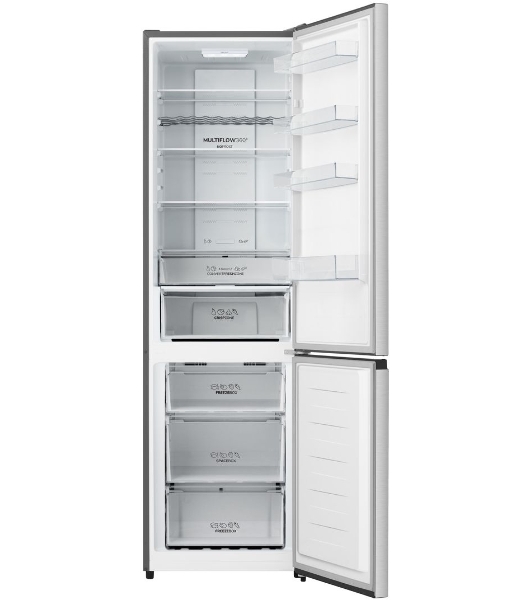 Холодильник Gorenje NRK620FAXL4 серый двухкамерный 238/86л морозилка снизу, No Frost