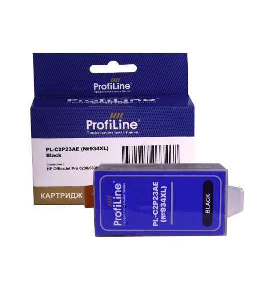 Картридж струйный ProfiLine PL-C2P23AE (№934XL) для принтеров HP OfficeJet Pro 6230/6830 с чернилами на водной основе Black