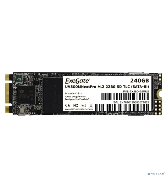 Накопитель SSD ExeGate NextPro UV500TS240, 240Gb, M.2 2280, SATA III, R/W 561/500