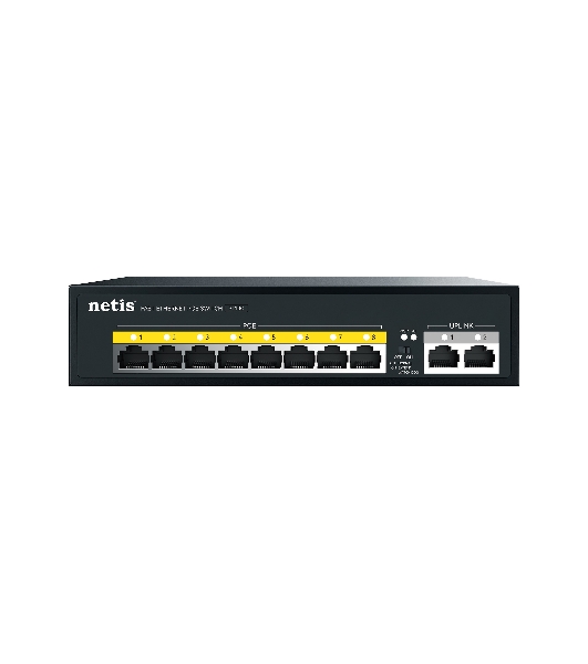 Коммутатор Netis P110C 10-портовый PoE+ коммутатор Fast Ethernet/8*PoE+ 2 порта 802.3af/802.3at