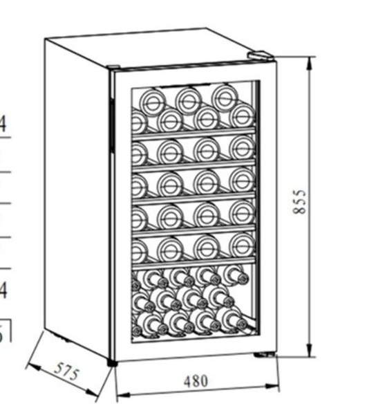 Винный шкаф Maunfeld MFWC-124S56 черный, 124 л, 1 отсек, 56 бут., класс G