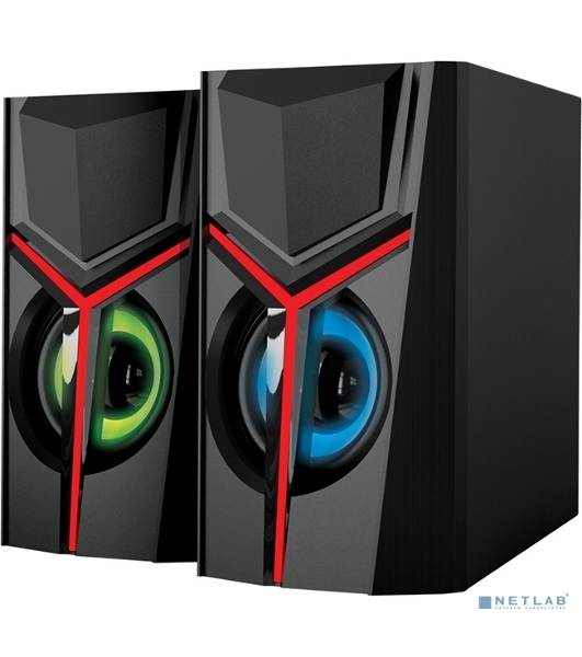 Акустическая система 2.0 Qumo TRON AS007, 10 ВТ, объемное звучание, RGb подсветка, USB/Jack 3,5мм