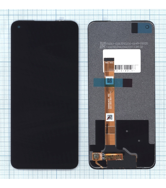 Дисплей (модуль) для OPPO A54 5G в сборе с тачскрином черный