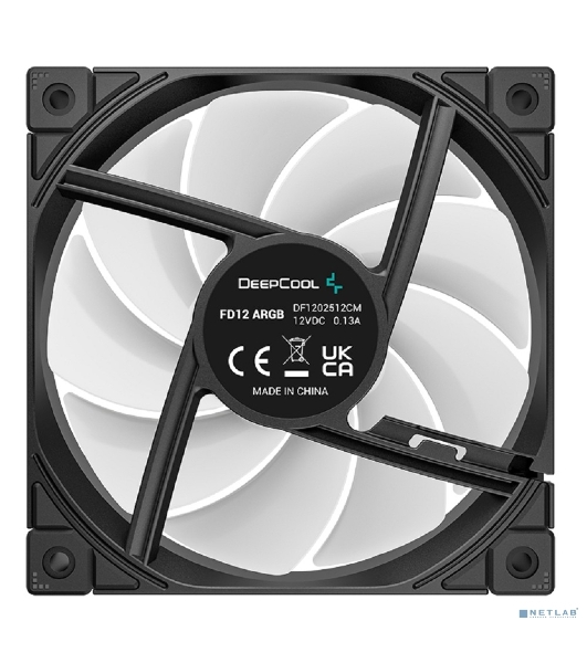 Вентилятор для корпуса DEEPCOOL FD12 черный, 120 мм, 2050 об/мин, 26.9 дБ, 4 pin