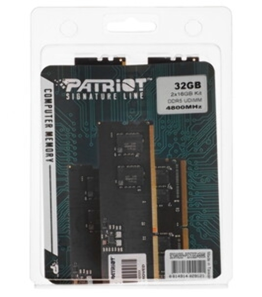 Оперативная память Patriot Signature, DDR5, 32GB (1x32 GB), 4800 MHz, CL40, DIMM