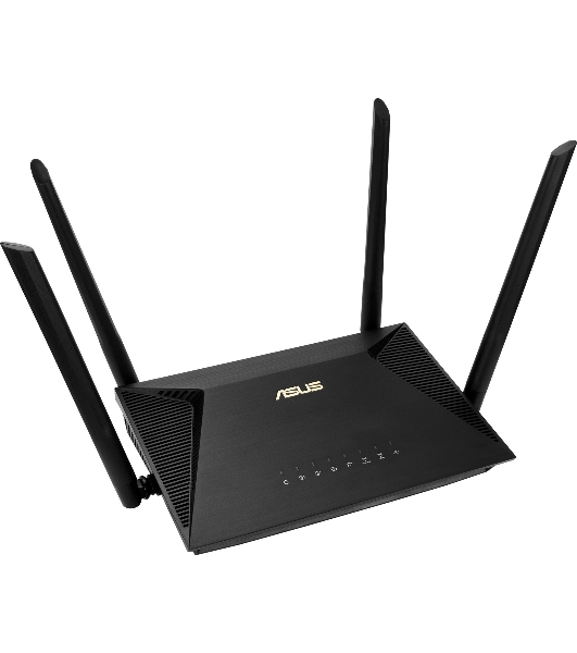Роутер ASUS RT-AX53U 802.11b/g/n/ac/ax, до 574 + 1201 Mbps, 2,4 + 5 гГц, 4 антенны, USB