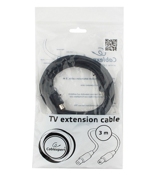 Кабель телевизионный Cablexpert, CCV-515-3M, Coaxial M/F, 3м