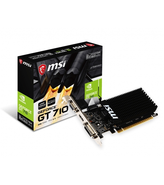 Видеокарта MSI PCI-E GT 710 2GD3H LP nVidia GeForce GT 710 2048Mb 64bit DDR3 954/1600 DVIx1/HDMIx1/CRTx1/HDCP Ret low profile